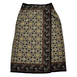 Vintage Wrap Skirt Granny Boho Artsy Abstract Y2K Flowy Size 14 Sag Harbor